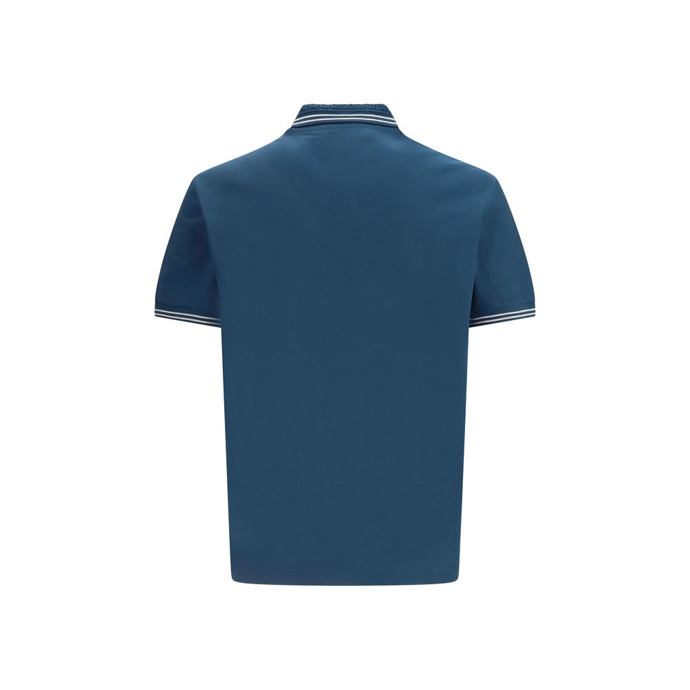 Elegant Blue Soft Cotton Polo designed by Versace - Image 2
