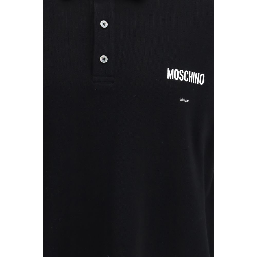 Trendy Black Soft Cotton Polo T-Shirt designed by Moschino - Image 3