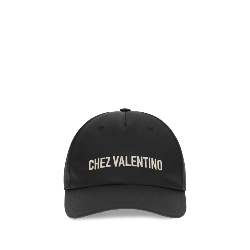 Black Cotton Baseball Cap designed by Valentino Garavani