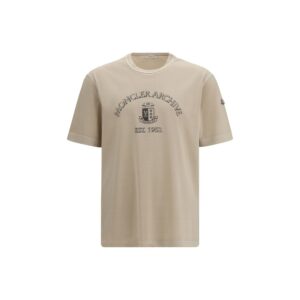 Elegant Beige Soft Cotton T-Shirt designed by Moncler
