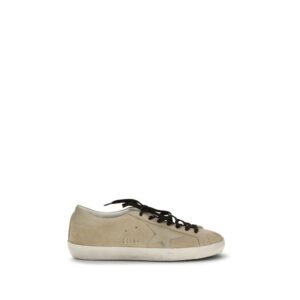Beige Leather Low Top Sneakers designed by Golden Goose