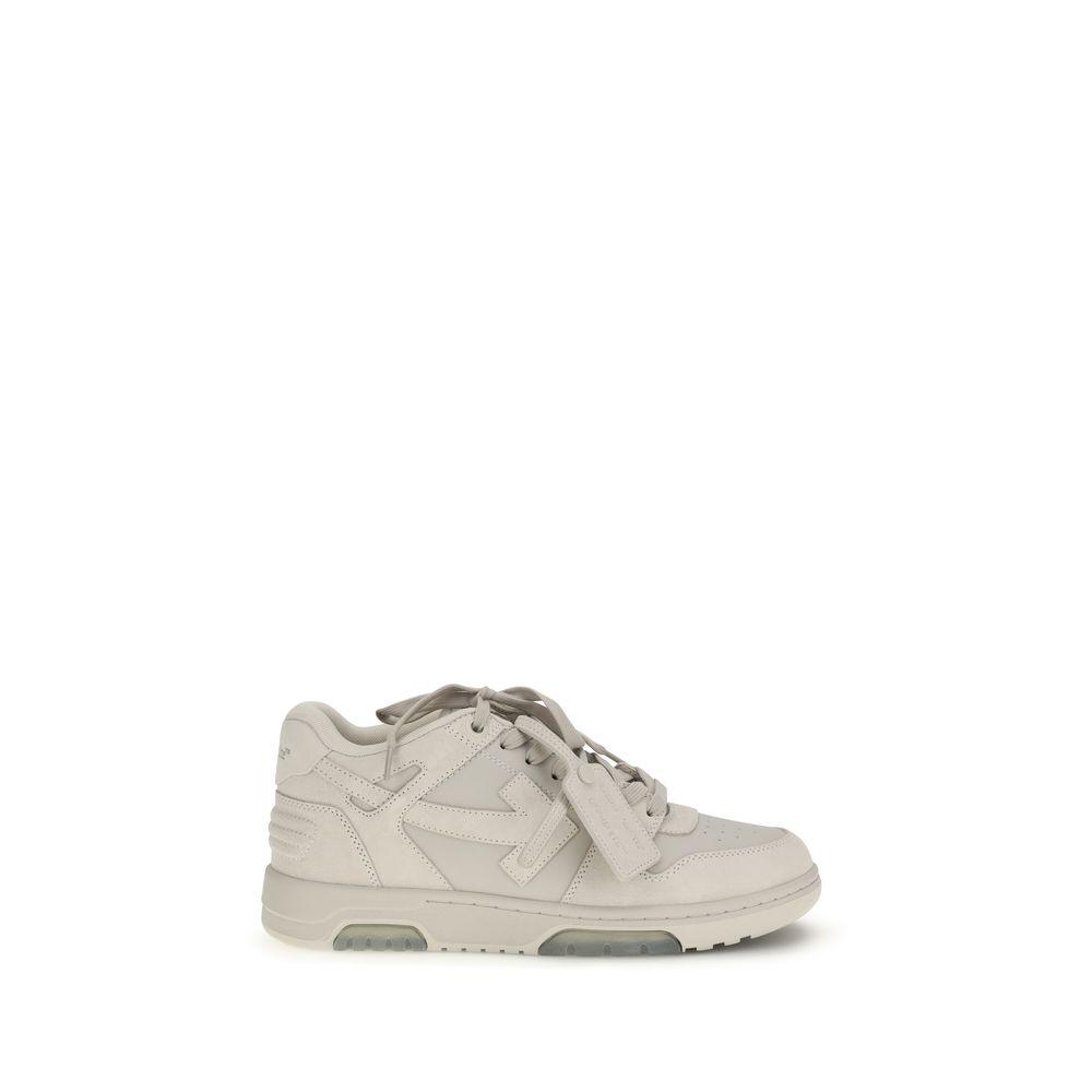 Stylish Beige Leather Low Top Sneakers designed by Off-White