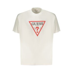 Classic White Cotton Men T-Shirt designed by Guess