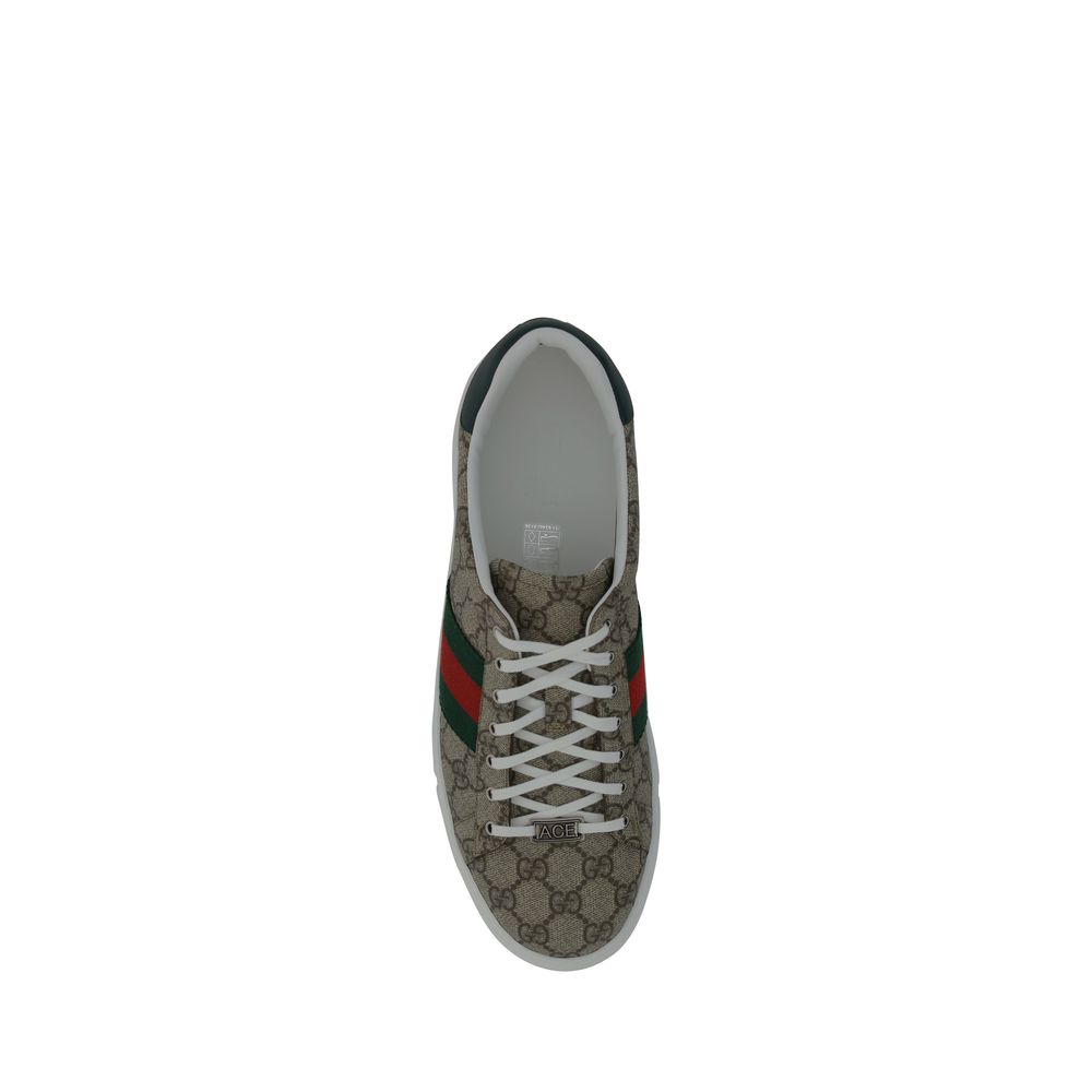 Elegant Beige Low Top Sneakers designed by Gucci - Image 4