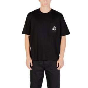 Stylish Black Cotton T-Shirt designed by Armani Exchange