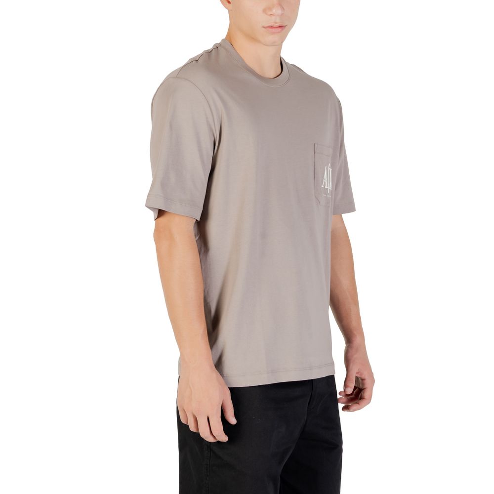 Stylish Brown Cotton T-Shirt designed by Armani Exchange - Image 4
