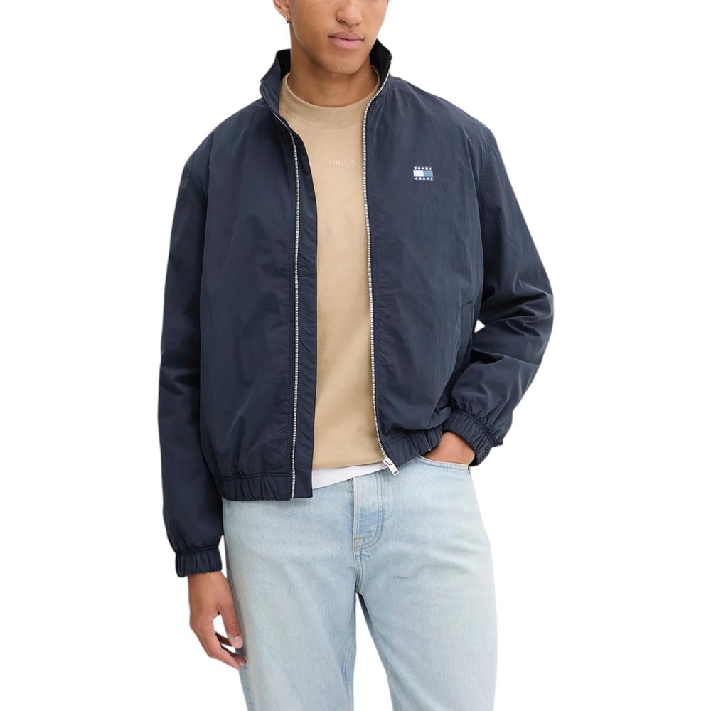 Stylish Blue Polyamide Bomber designed by Tommy Hilfiger