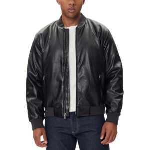 Trendy Black Polyethylene Bomber designed by Calvin Klein