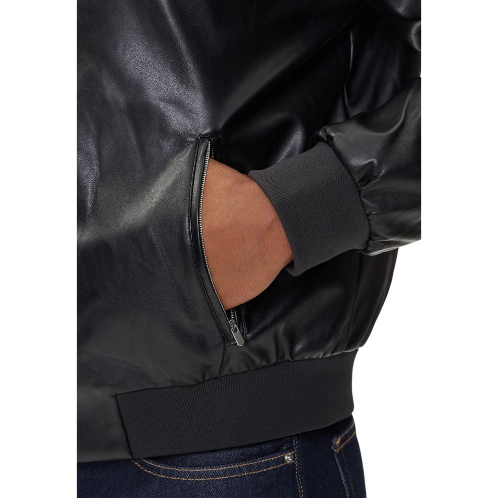 Trendy Black Polyethylene Bomber designed by Calvin Klein - Image 4