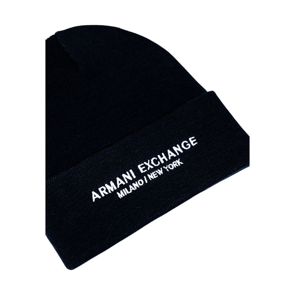 Blue Polyester Beanie designed by Armani Exchange - Image 3