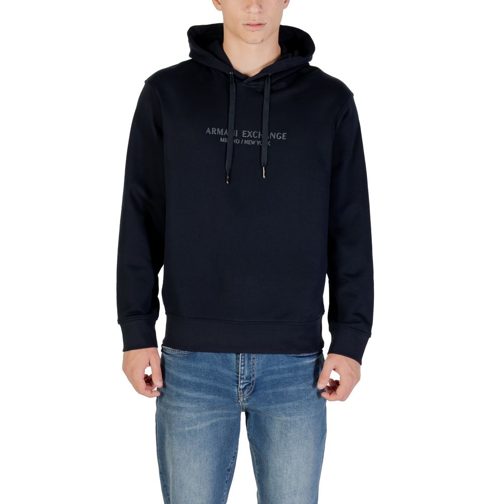 Smart Blue Cotton Hoodie designed by Armani Exchange
