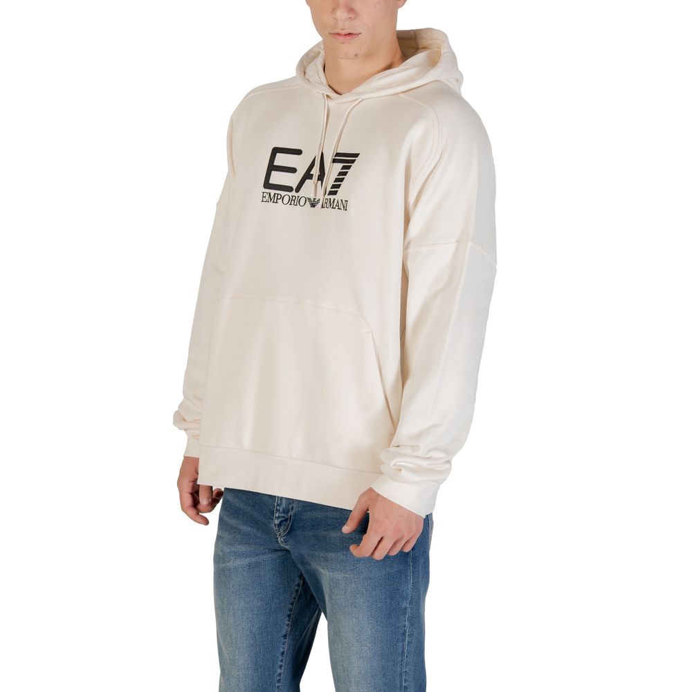 Black And White Cotton Hoodie designed by Emporio Armani - Image 3