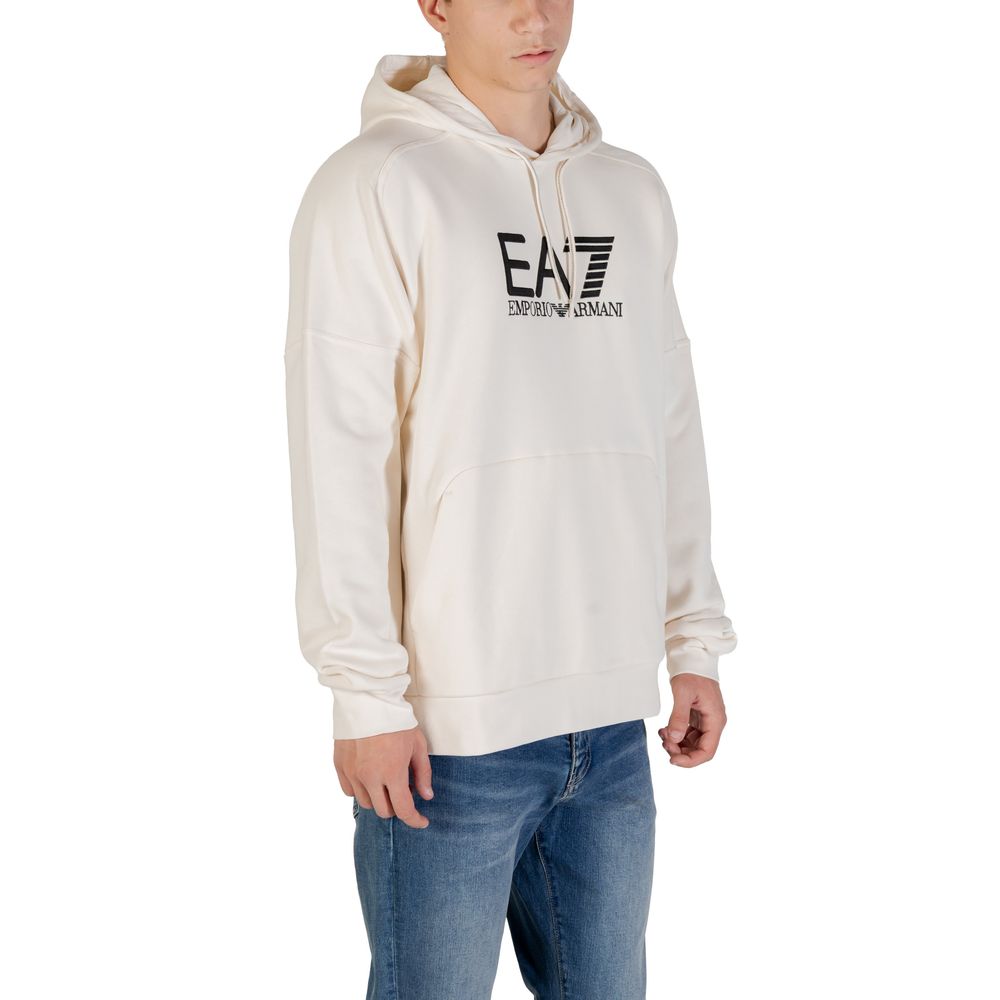 Black And White Cotton Hoodie designed by Emporio Armani - Image 4
