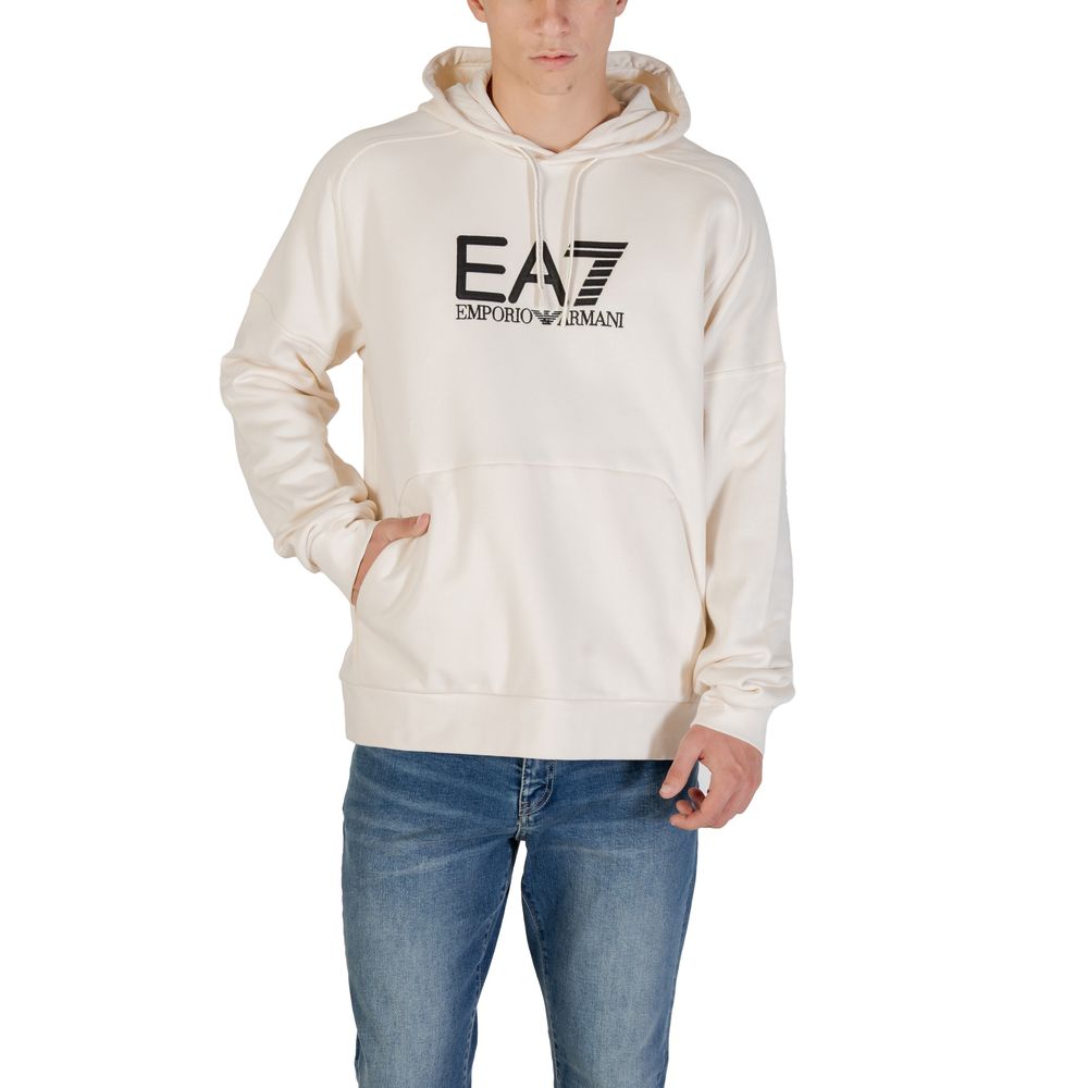 Black And White Cotton Hoodie designed by Emporio Armani - Image 5
