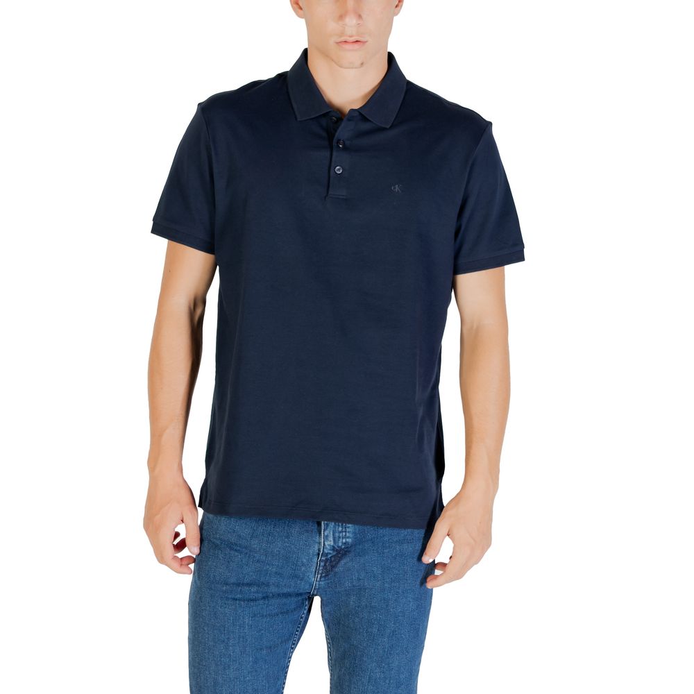 Blue Cotton Polo Shirt