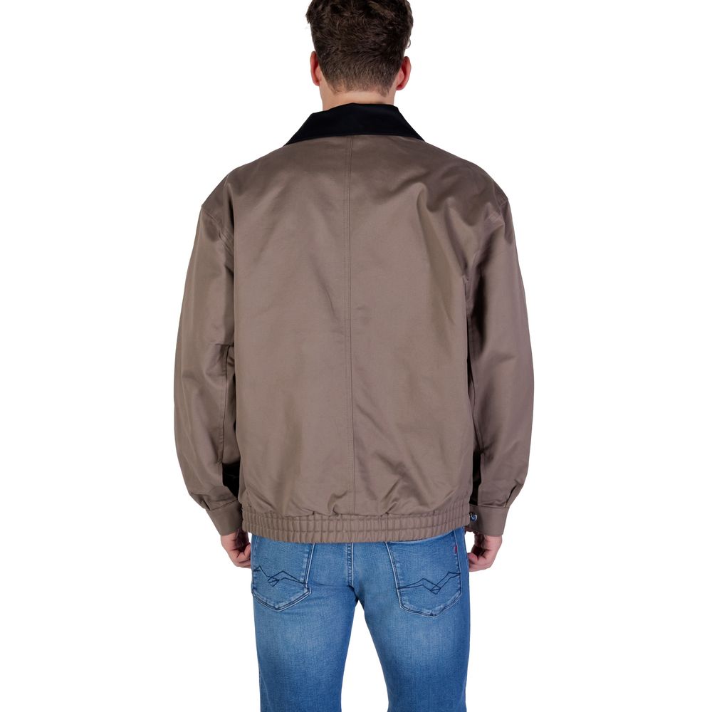 Classic Brown Cotton Bomber designed by Calvin Klein - Image 2