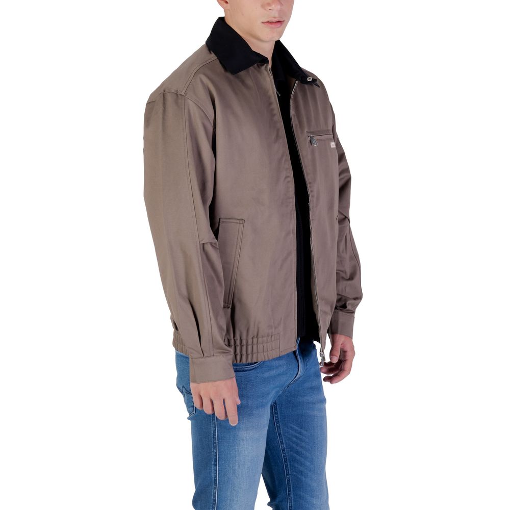 Classic Brown Cotton Bomber designed by Calvin Klein - Image 3