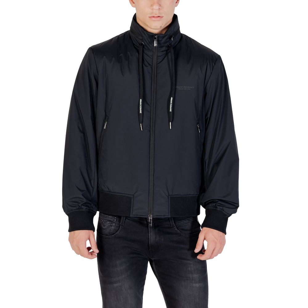 Trendy Black Polyamide Bomber designed by Armani Exchange