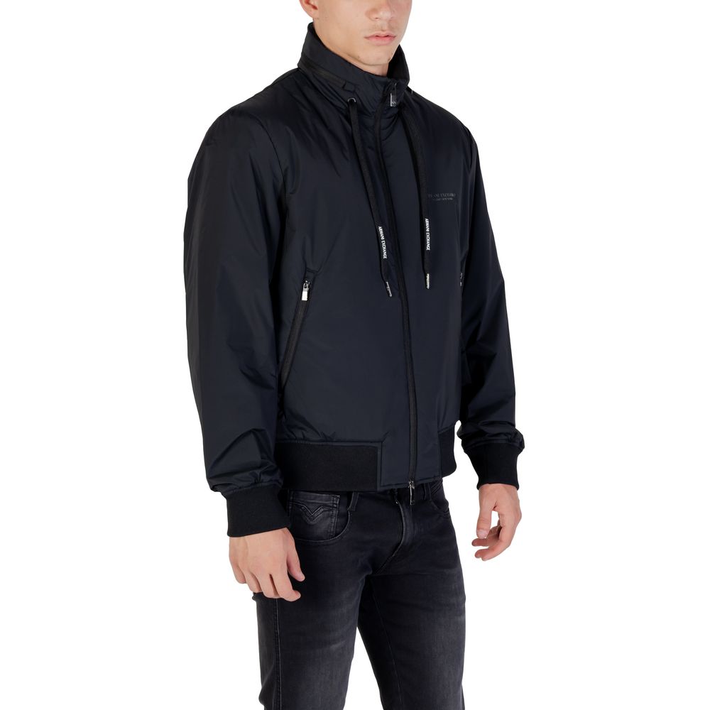 Trendy Black Polyamide Bomber designed by Armani Exchange - Image 3