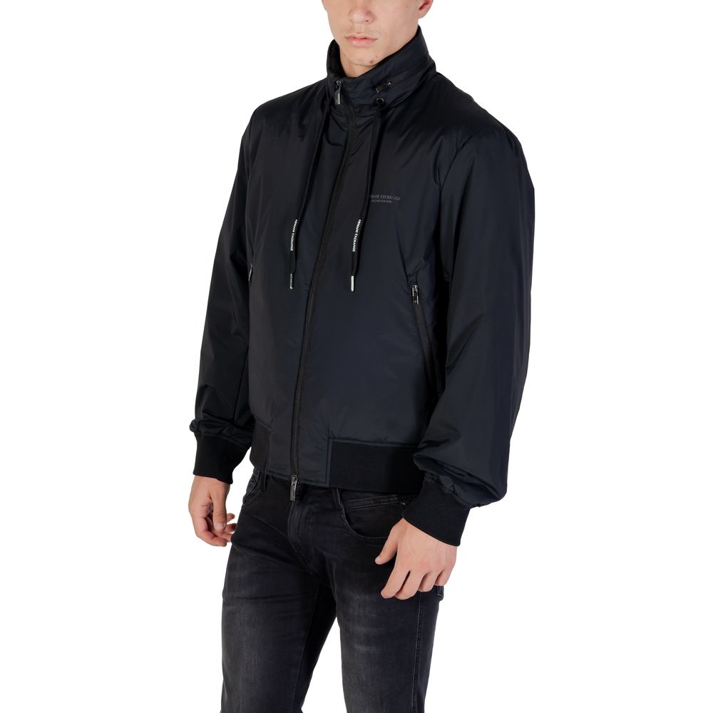 Trendy Black Polyamide Bomber designed by Armani Exchange - Image 4
