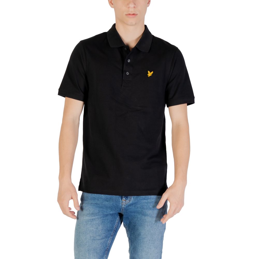 Stylish Black Cotton Polo Shirt designed by Lyle&Scott