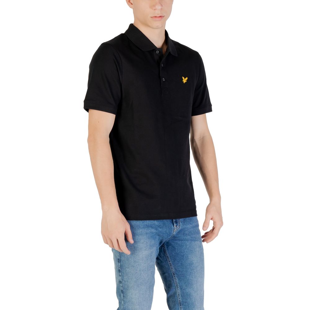 Stylish Black Cotton Polo Shirt designed by Lyle&Scott - Image 3