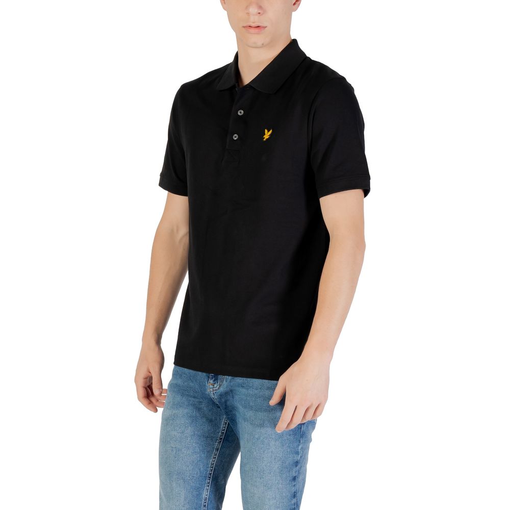 Stylish Black Cotton Polo Shirt designed by Lyle&Scott - Image 4