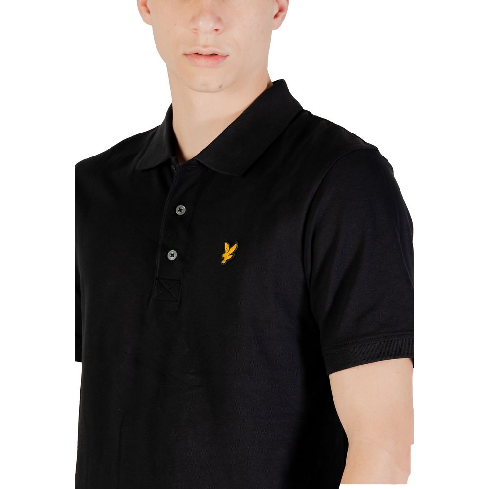 Stylish Black Cotton Polo Shirt designed by Lyle&Scott - Image 5