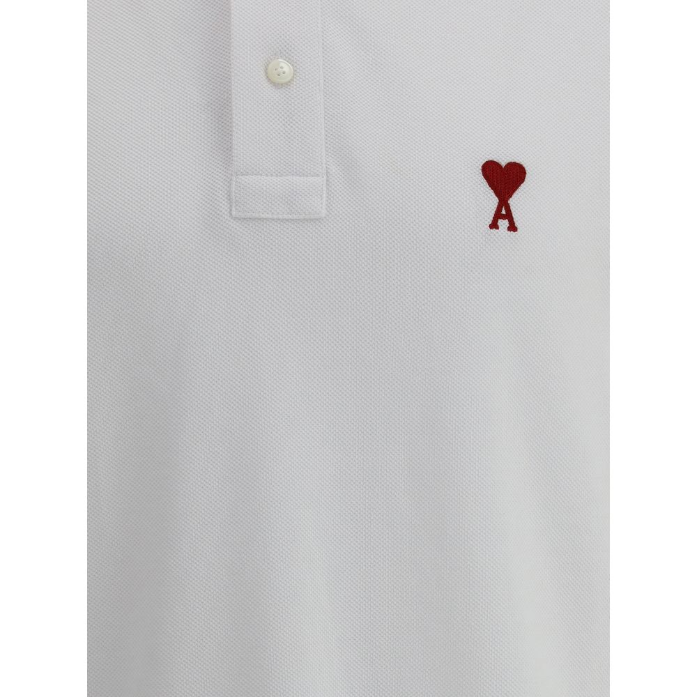 Stylish White Soft Cotton Polo Shirt designed by Ami Paris - Image 3