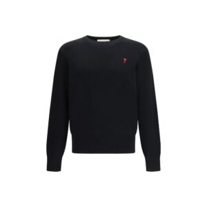 Elegant Black Merino Wool Sweatshirt designed by Ami Paris