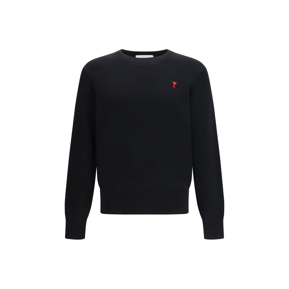 Elegant Black Merino Wool Sweatshirt designed by Ami Paris