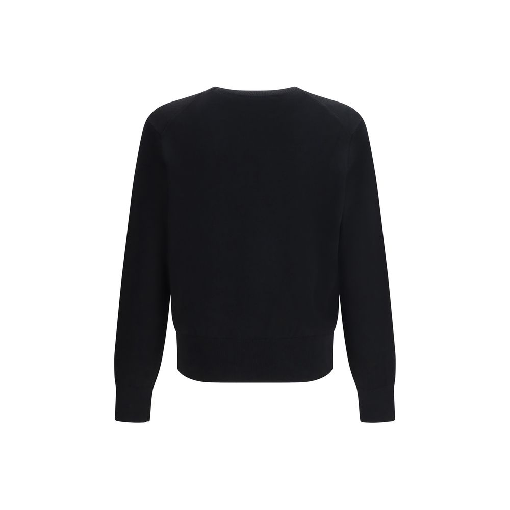 Elegant Black Merino Wool Sweatshirt designed by Ami Paris - Image 2