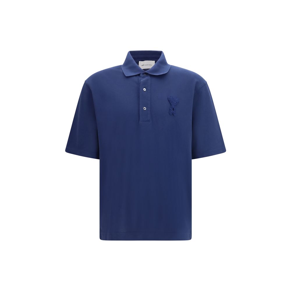Smart Blue Soft Cotton Polo Shirt designed by Ami Paris