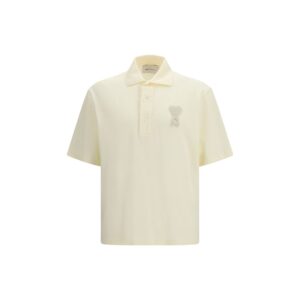 Stlish Beige Cotton Polo Shirt designed by Ami Paris