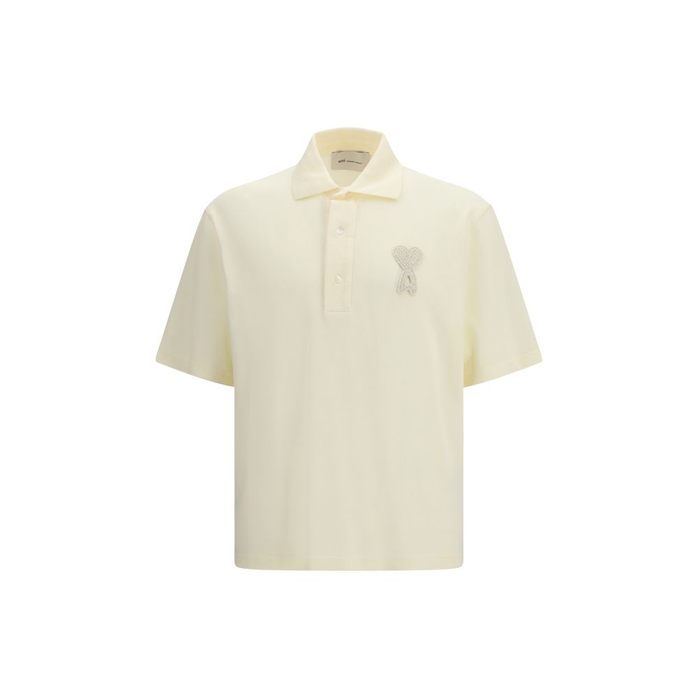 Stlish Beige Cotton Polo Shirt designed by Ami Paris