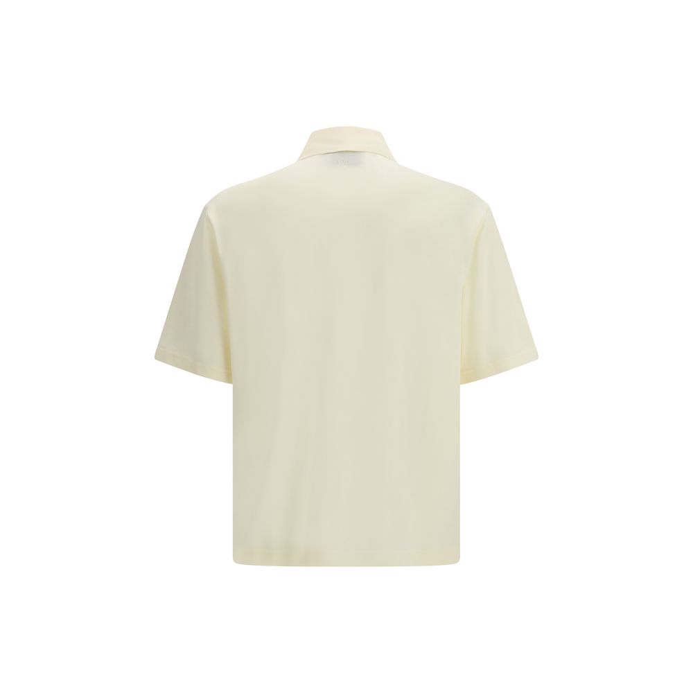 Stlish Beige Cotton Polo Shirt designed by Ami Paris - Image 2
