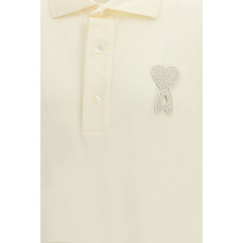 Stlish Beige Cotton Polo Shirt designed by Ami Paris - Image 3