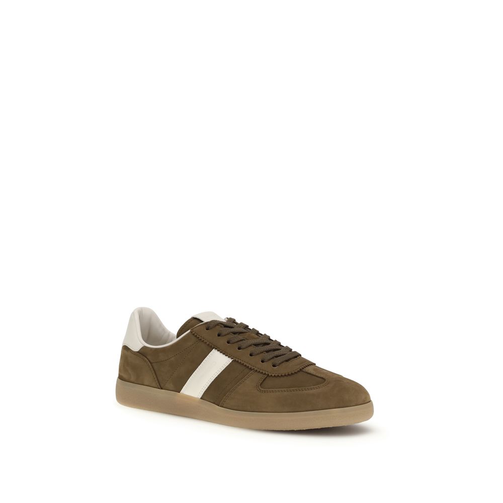 Elegant Brown Leather Low Top Sneakers designed by Tom Ford - Image 2