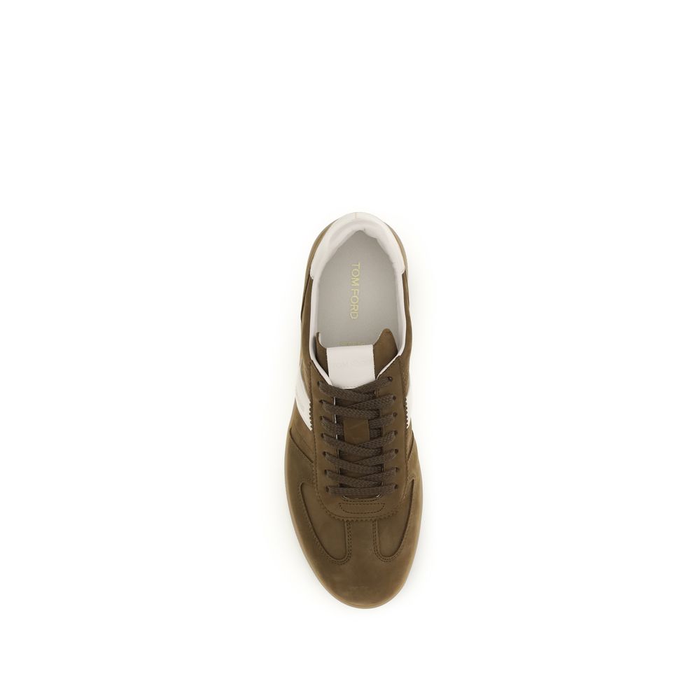 Elegant Brown Leather Low Top Sneakers designed by Tom Ford - Image 4