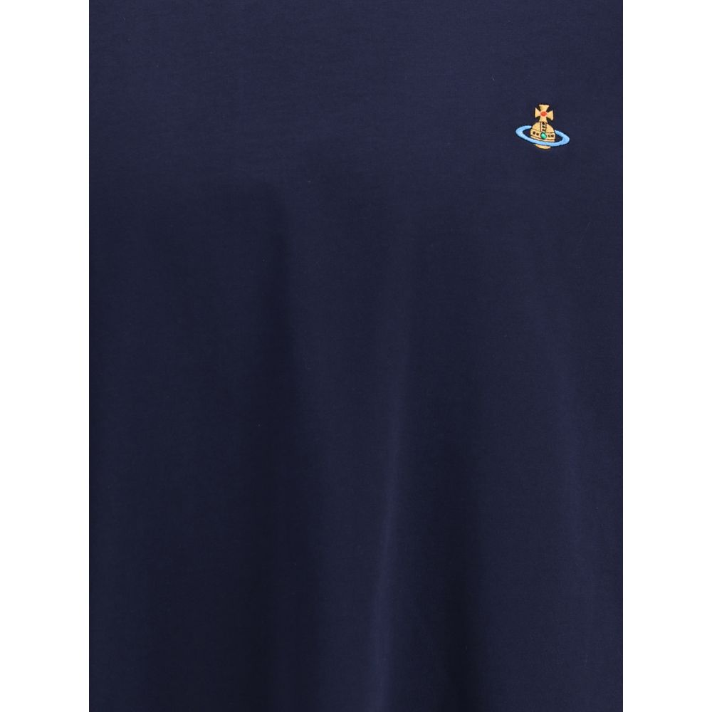Trendy Blue Soft Cotton T-Shirt designed by Vivienne Westwood - Image 3
