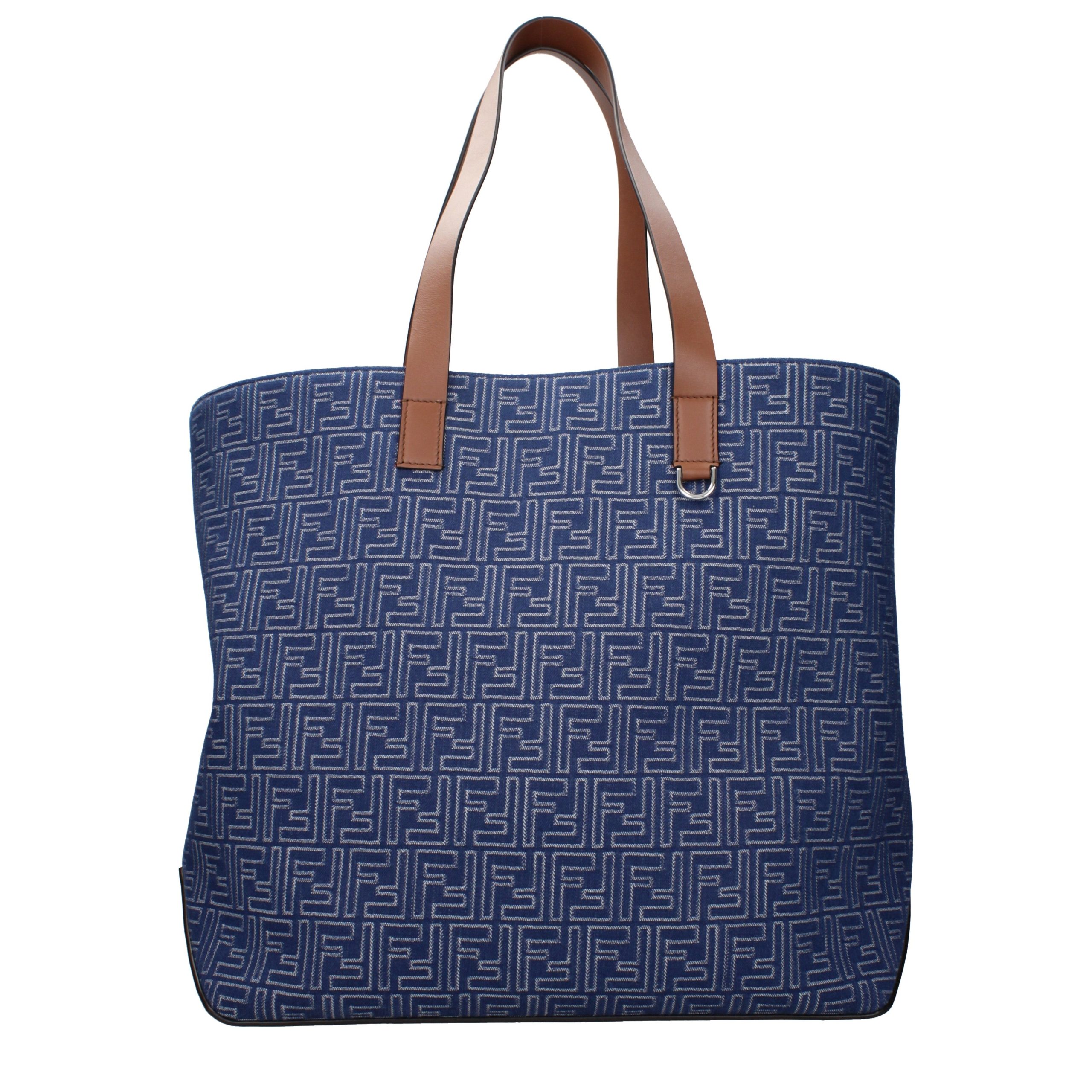 Elegant Blue Fabric FF Shoulder Bag designed by Fendi