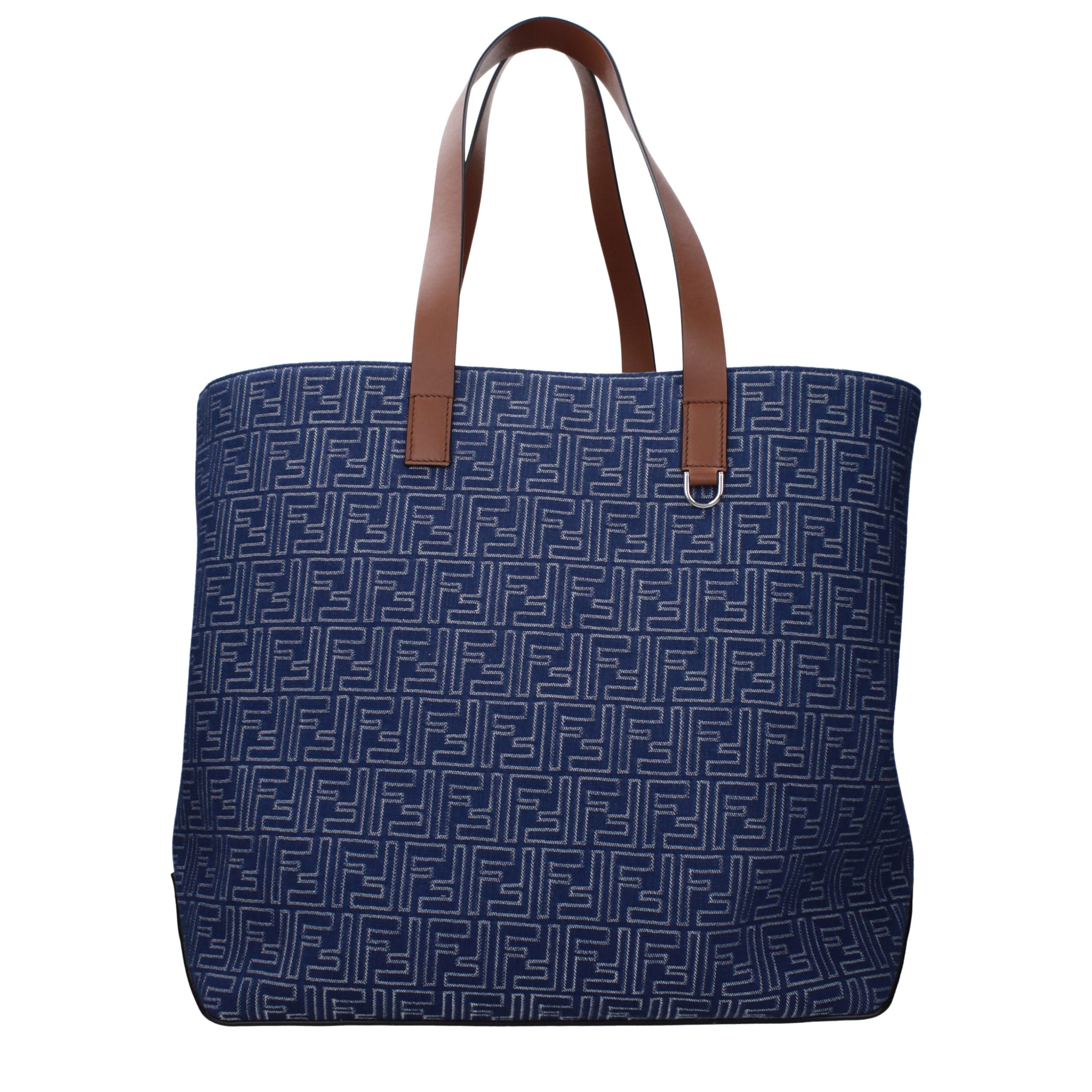 Elegant Blue Fabric FF Shoulder Bag designed by Fendi - Image 3