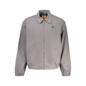 Stylish Gray Cotton Bomber Jacket designed by Timberland