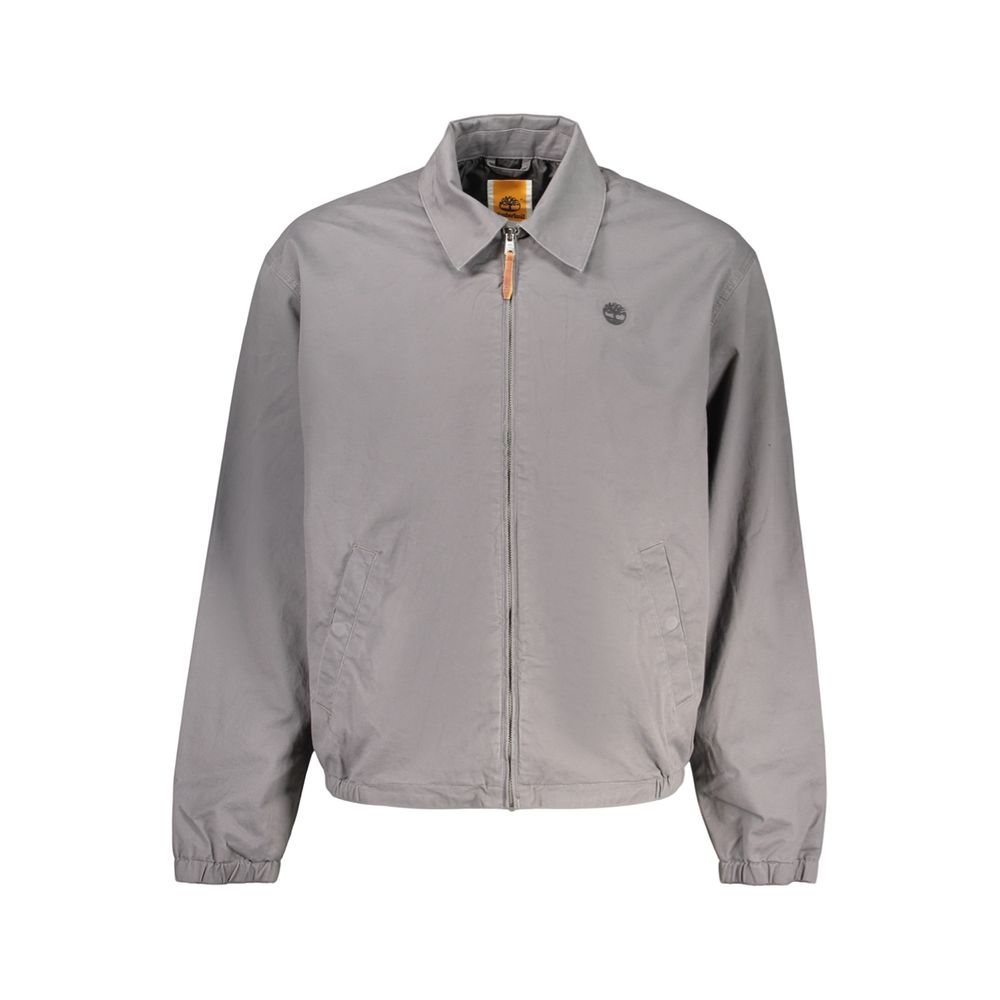 Stylish Gray Cotton Bomber Jacket designed by Timberland