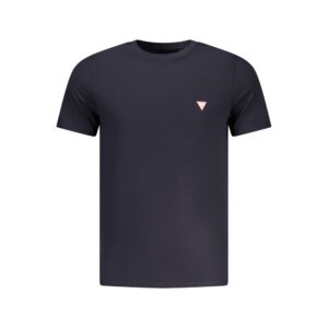 Trendy Blue Organic Cotton Men's T-Shirt designed by Guess