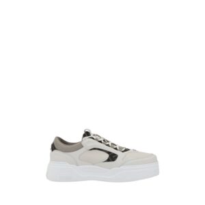 Elegant White Leather Low Top Sneakers designed by Fendi