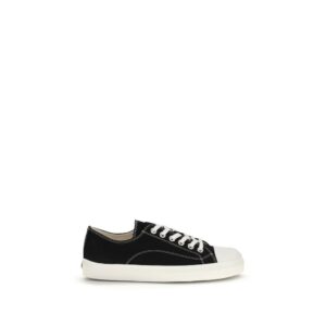 Black Cotton Low Top Sneakers