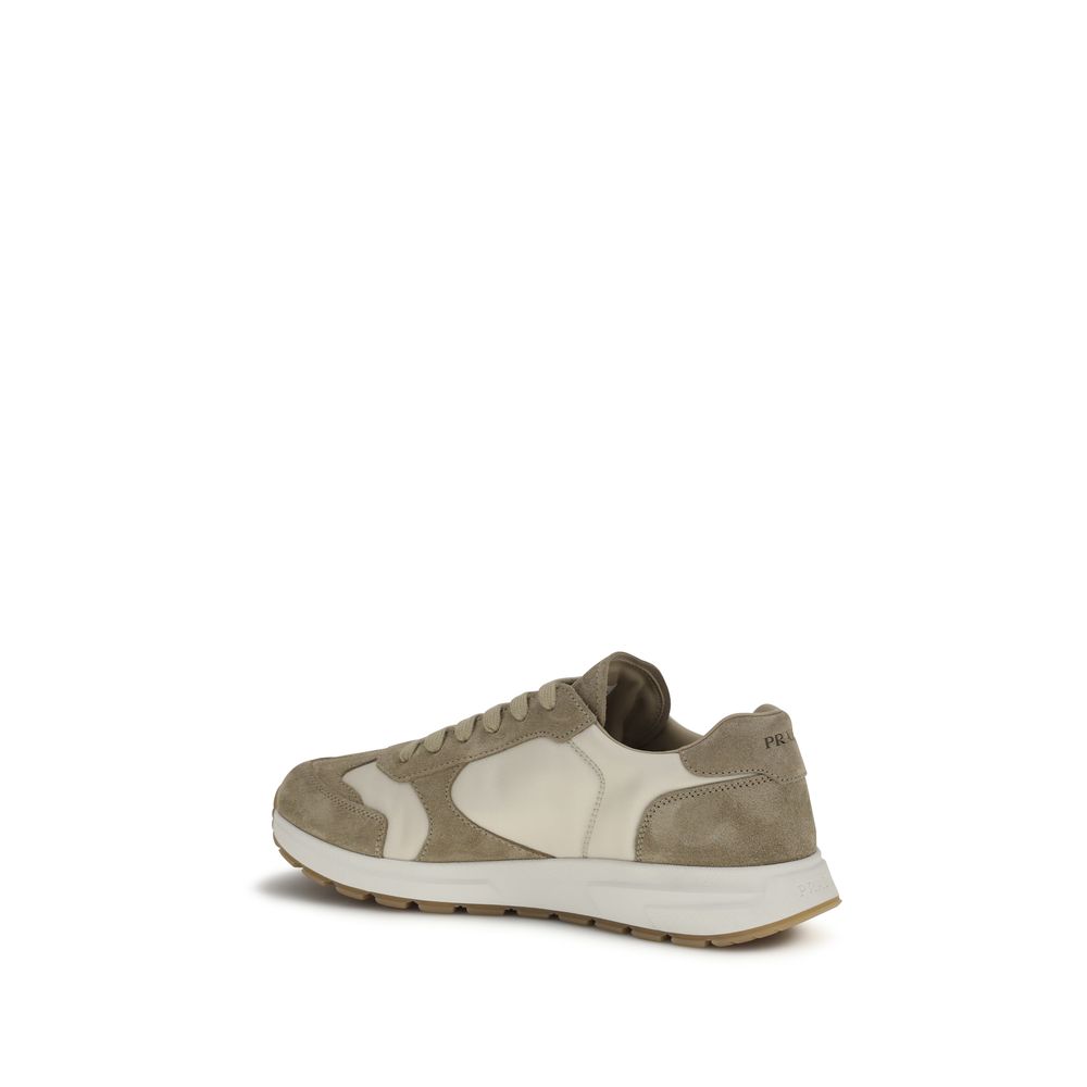 Beige Calf Leather Bos Taurus Athletic Sneakers - Image 3