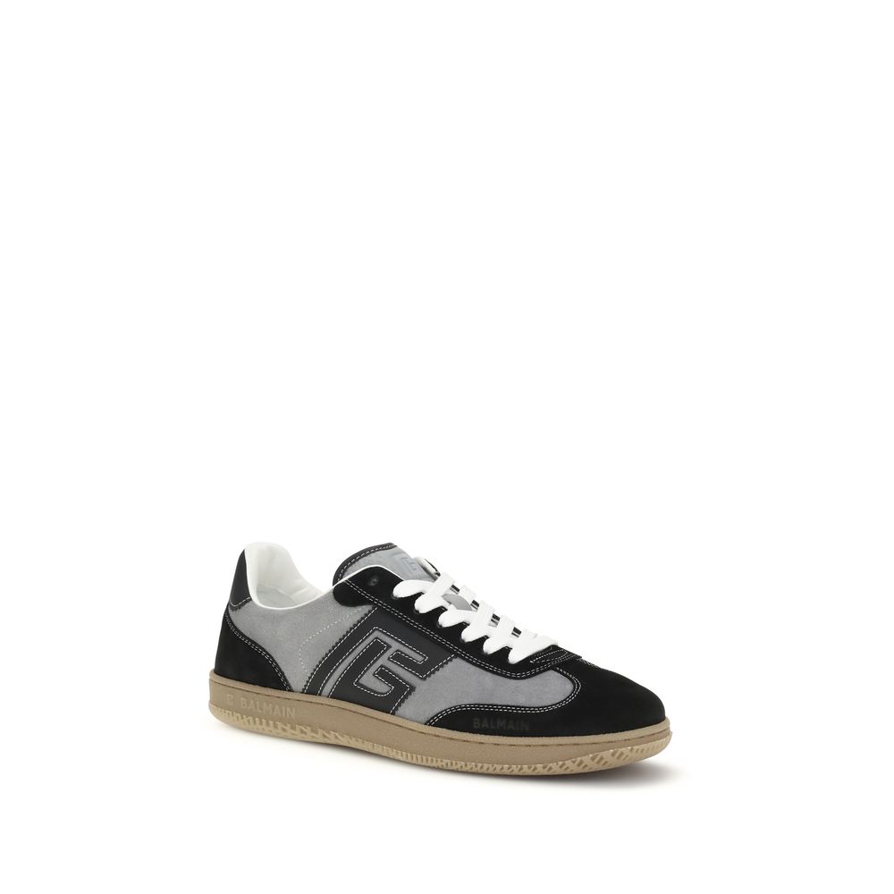 Gray Calf Leather Bos Taurus Low Top Sneakers - Image 2