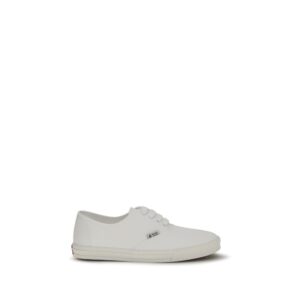 Elegant White Low Top Drill Sneakers designed by Prada